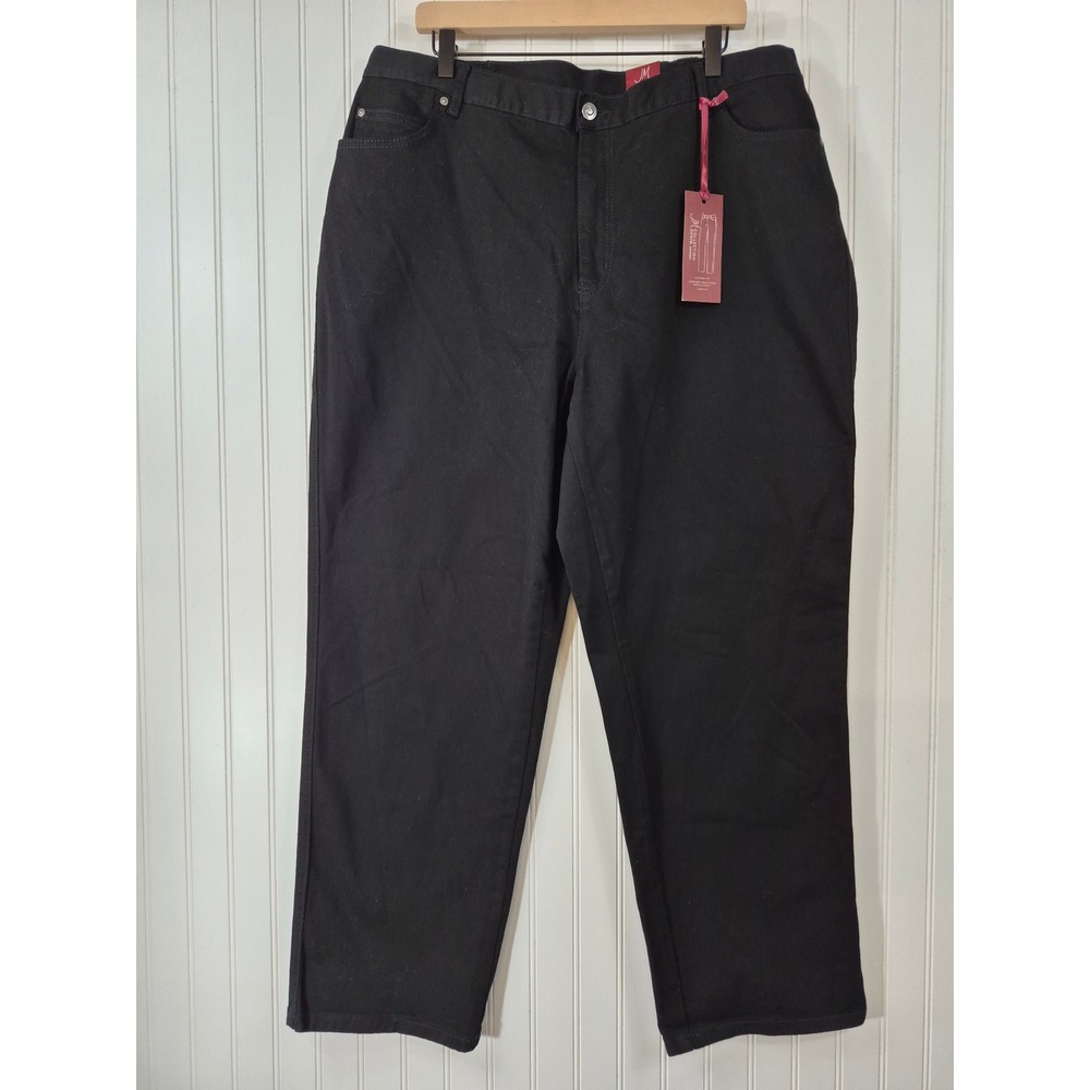 NWT JM Denim Woman Black Straight Leg Jeans Comfort Waist Plus Size 18W 39x30